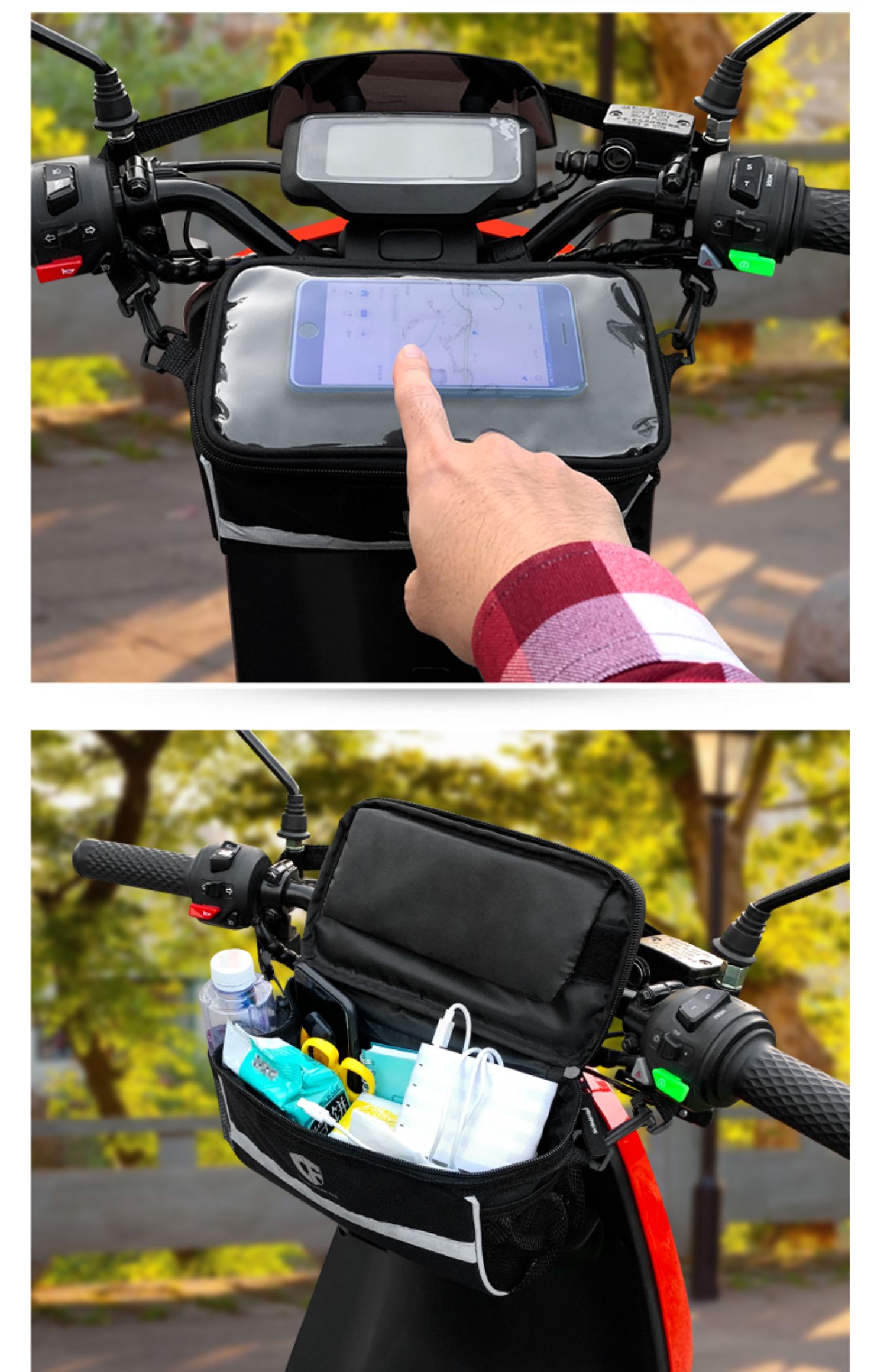 Fujian Super Mavericks Electric Scooter Handlebar Bag, Bicycle Handlebar Bag, Storage Bag, Electric Bike Charger, Raincoat Storage Pouch