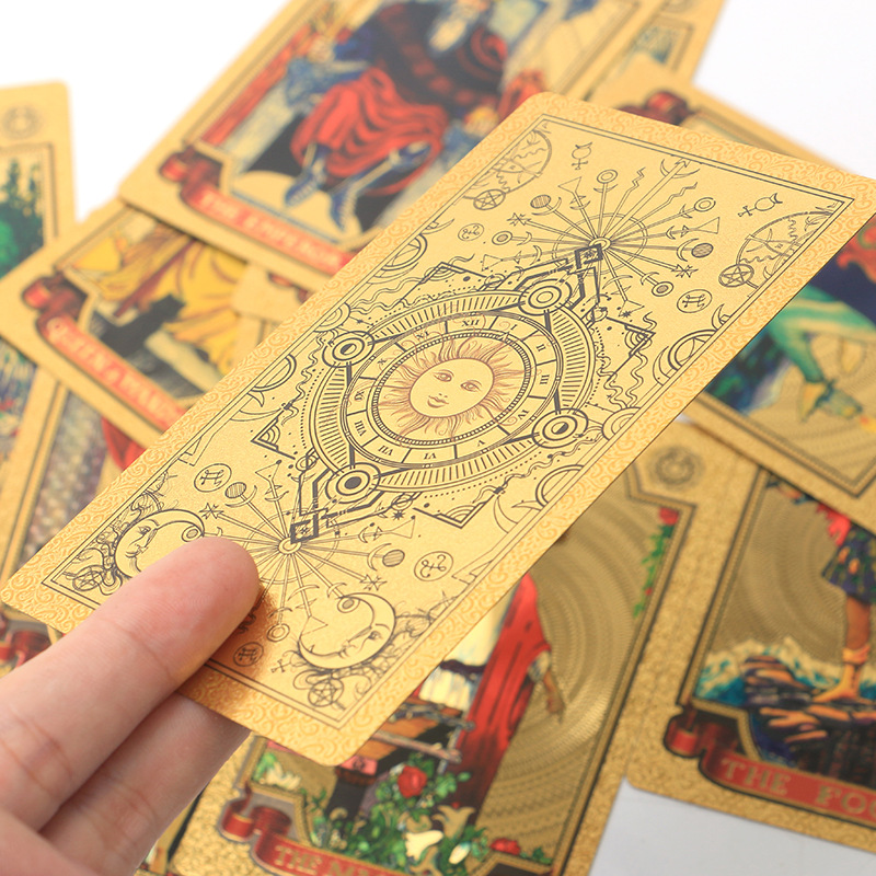 Gold Foil Waite Tarot Oracle Cards Premium Divination Deck_voghion.com