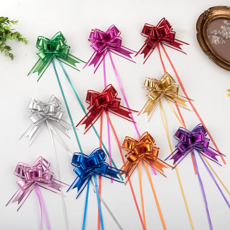 Transfronterizo Amazon 50 gran hilo de nieve mate arco flor tirada a mano regalo de Navidad flor embalaje cinta tirar flor