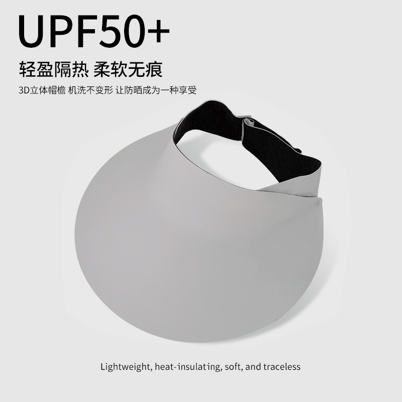 Sombrero para el sol con techo vacío plegable femenino anti-ultravioleta de ciclismo de verano sin costuras Sombrero grande Sombrero de protección solar