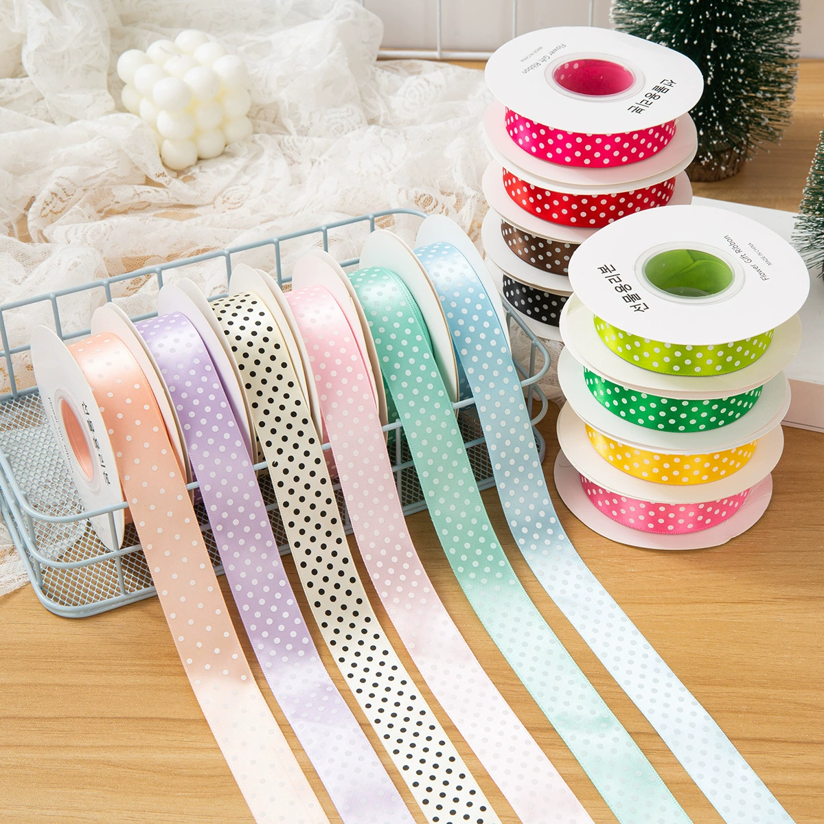 Children's hair accessory handmade with bow, polyester, DIY