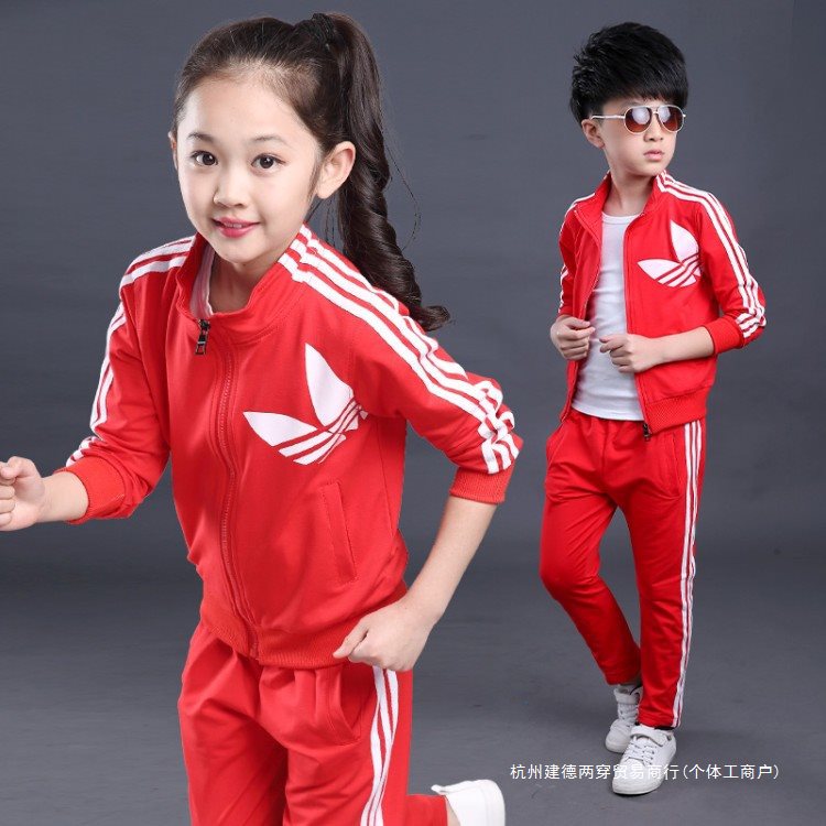 남학생과 여학생을위한 어린이 의류 학교 유니폼 세트 흰색 운동복 봄과 가을 검은 운동복 유치원 수업 옷