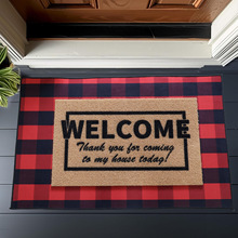 仿椰棕地垫美式门垫加厚圣诞防滑脚垫跨境耐脏定制亚马逊蹭土地毯