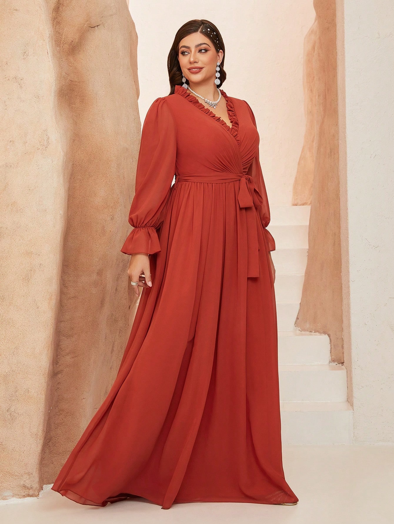 Otoño nuevo vestido de chiffon de mujer larga arena de vacaciones de playa super flauta delgada vestido largo al por mayor