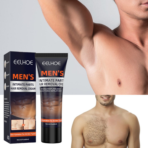 EELHOE Men's Hair Removal Cream Gentle chest hair, armpit hair removal, smooth leg hair removal, men's whole body hair removal and hair suppression
