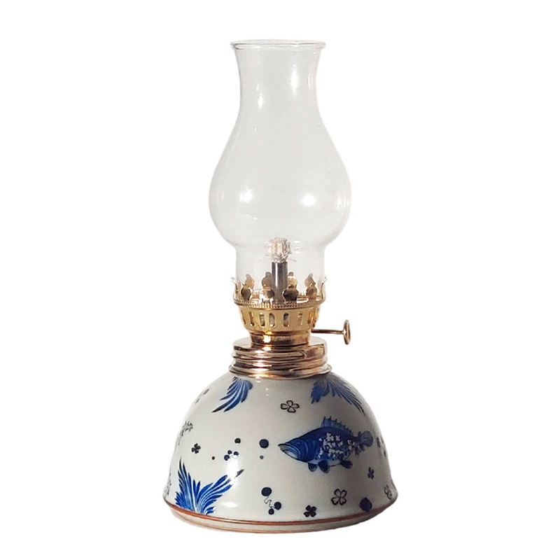Керамическая керосиновая лампа Jingdezhen в синезависоу синей керамике светильник для ламп с масляной, чайный домик Бенгужай лампа LED поклонение Будде