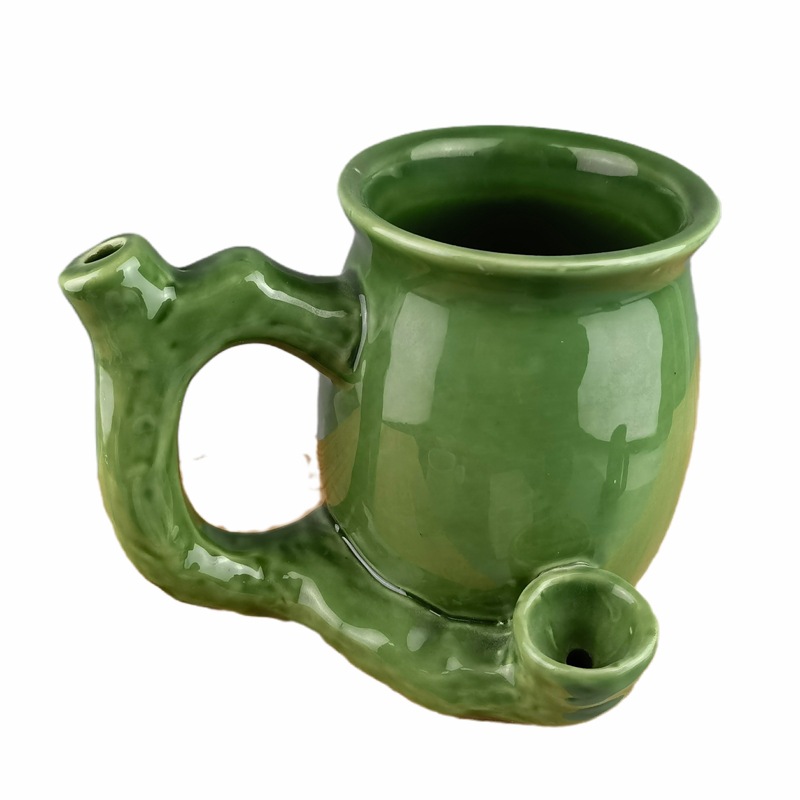 Taza de pipa de cerámica clásica Regalo del día del padre Fumar Café Taza de doble uso Taza de cáñamo Transfronterizo de Amazon