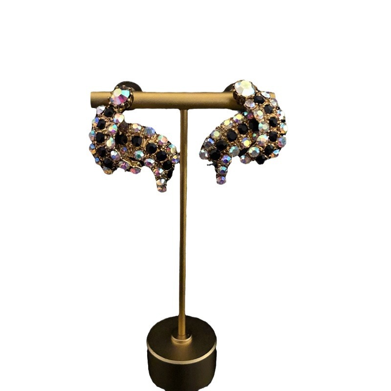 Stylish Vintage Necklace Earrings Set Multi-strand Chain Trimmed with Diamonds Knotted Tassel Sweater Chain Stud Earrings_voghion.com