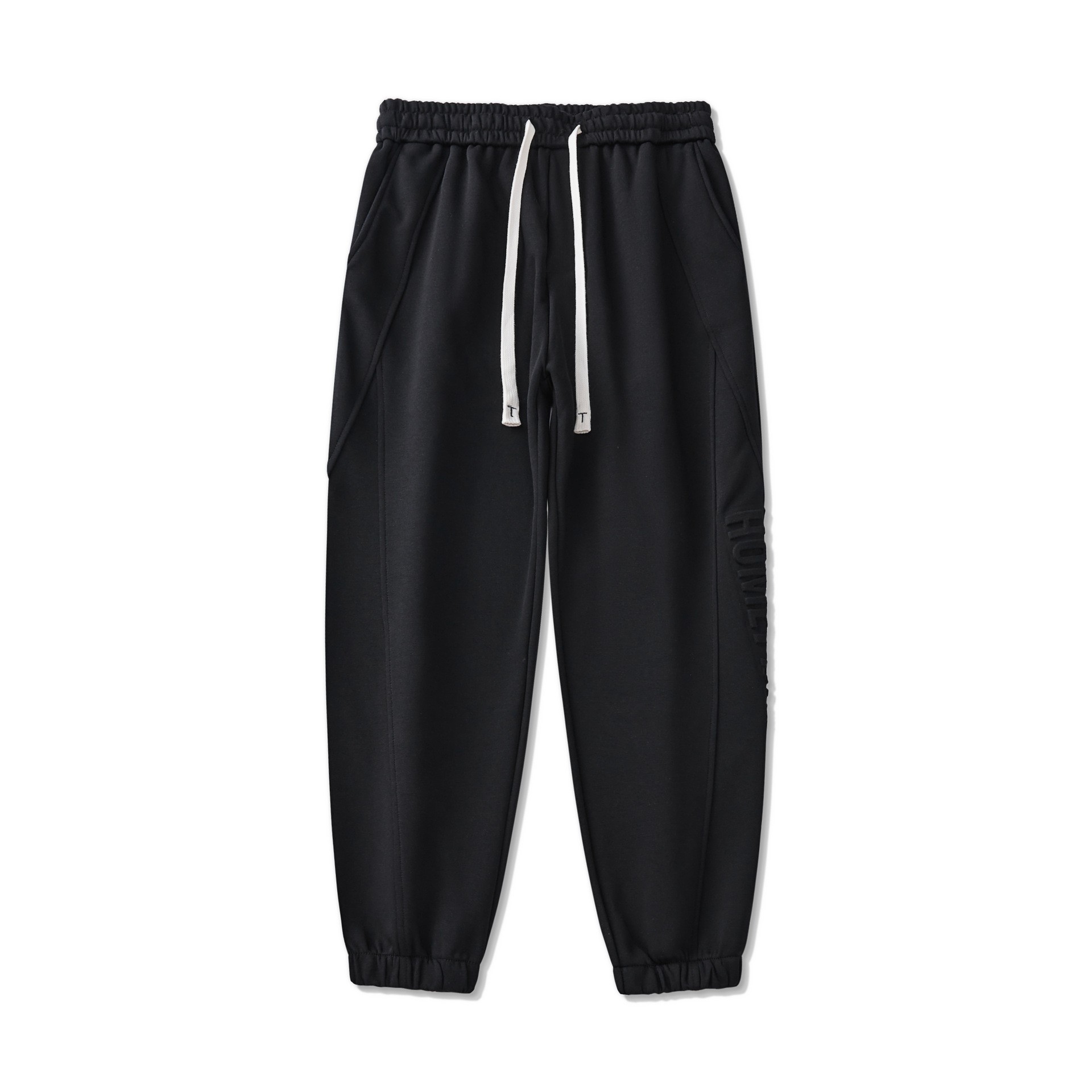 2025 otoño y invierno pantalones negros de pie pantalones deportivos largos lar