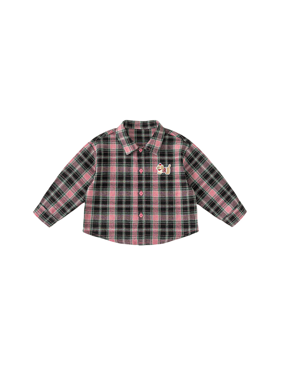 Youbao ropa para niños 2025 otoño para niñas camisa a cuadros de solapa de manga larga para niñas blusas de todo fósforo camisas para niños