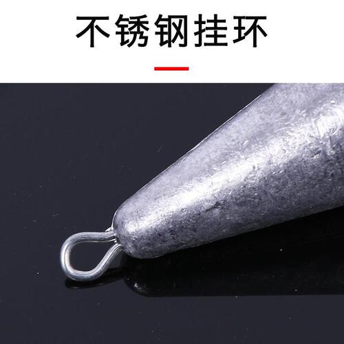 Factory wholesale stainless steel ringed lead sinkers, string hooks, casting rods, and sea fishing accessories—electrolytic, lightweight, water-drop shaped lead weights.