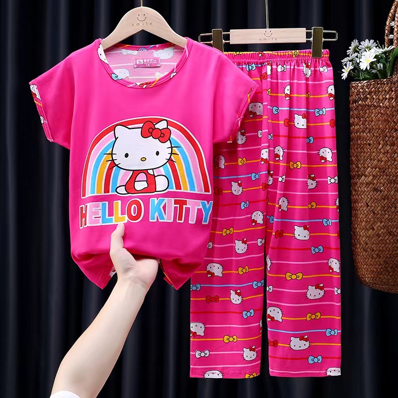 Z-manga larga corta-arco iris KT rosa roja