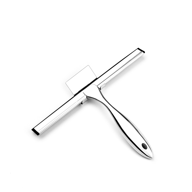 Limpiador de vidrio de acero inoxidable de un solo lado mango cepillo de limpieza con agujero limpiador de silicona limpiador de ventanas raspador