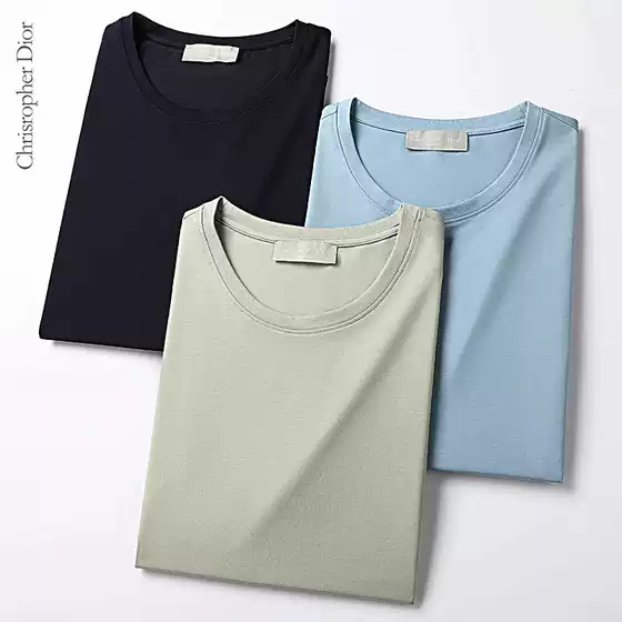 Discount Upgrade Cd Men's Clothing Men's T-Shirt Summer Pure Color Clothes Modal Casual Top Round Neck Men's Short Sleeves