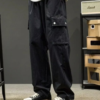 Summer thin quick-drying casual pants for men and women's fashion brand high-street handsome loose straight multi-pocket functional overalls