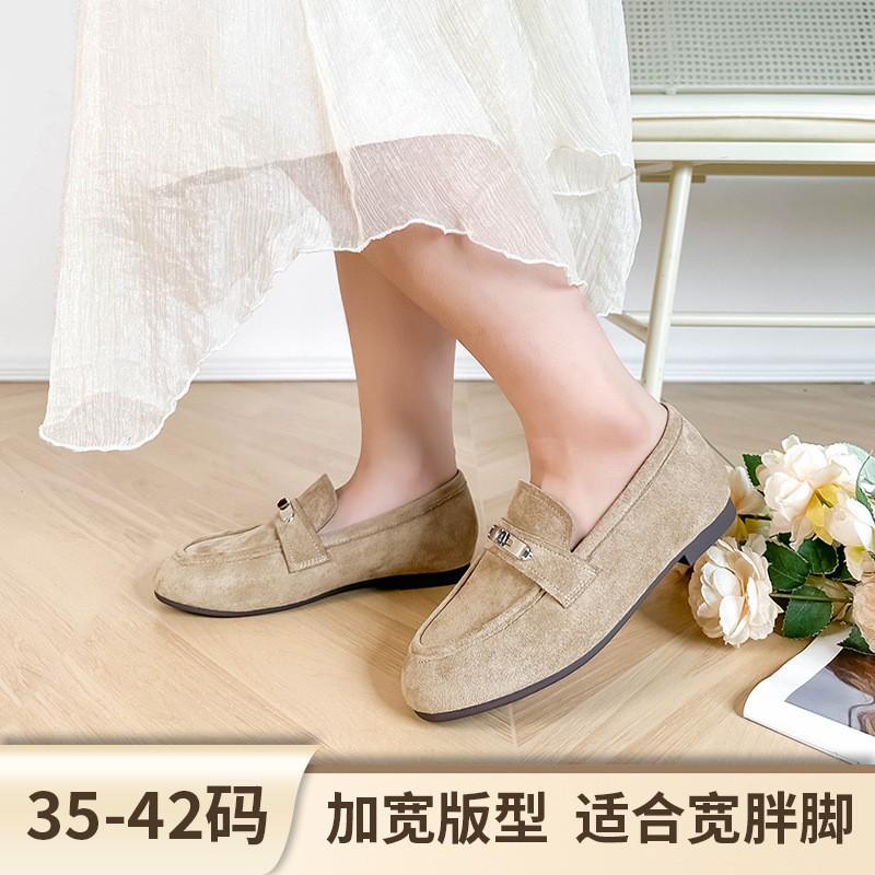 大码宽胖脚秋季新款英伦韩版法式复古气质时尚高级感方头单鞋女|undefined