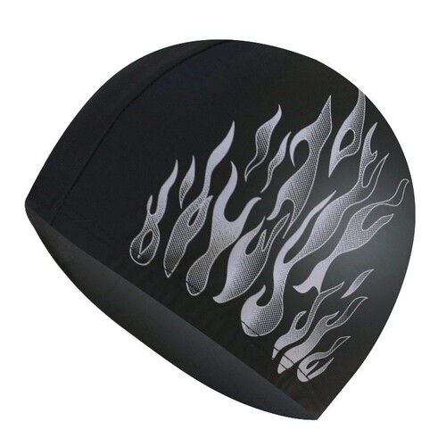 Men's Fashion Flame Style Ear Protection Swim Cap, Large Size, Non-Squeezing Adult Fabric Swim Cap for Training and Wholesaling