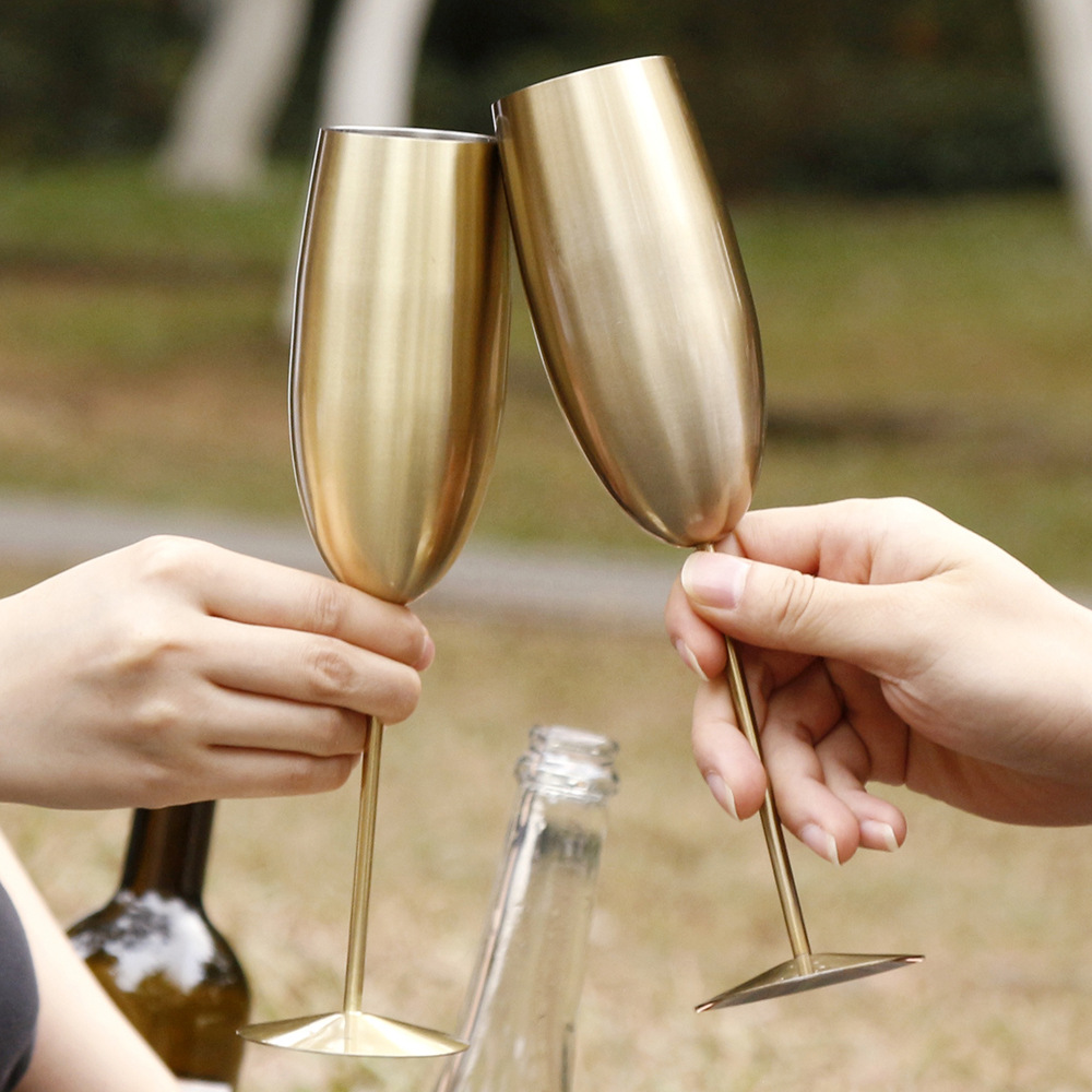 304 de acero inoxidable colorido copa de vino creativo cóctel de vidrio bar Tulipán champán vidrio de la vendimia