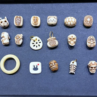 藏式驼骨牛骨多款配件手工DIY文玩手链项链隔珠挂件饰品做旧复古