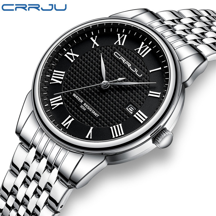 CRRJU/Kajun nuevo reloj 5010 Nueva Correa de Acero reloj de los hombres de comercio exterior de la venta caliente simple Calendario de moda image 3