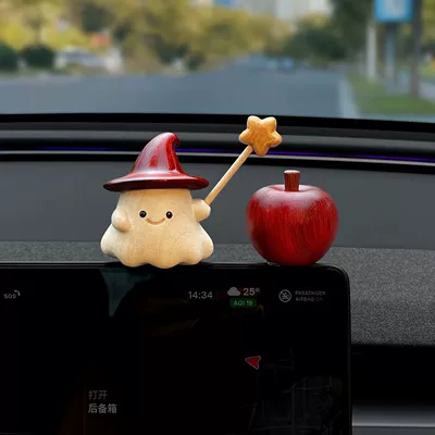 Car Ornament [Cast a Magic Spell for a Safe Journey] Screen Center Console Decorative Interior Accessory (Other Automotive Interior Supplies) - star-magic-elf-appledecorative-item