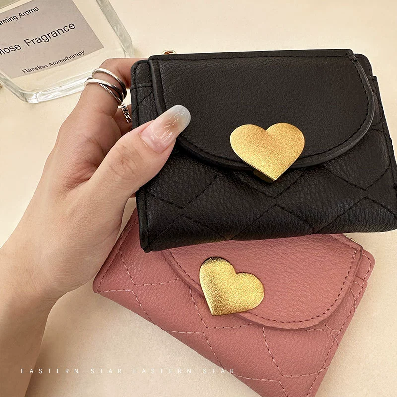Wallet, short shoulder bag, small capacious folding card holder, 2023 collection