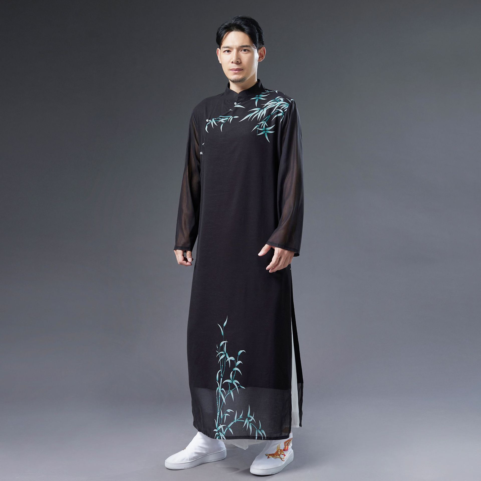 Retro white shiffon ethnic Hanfu