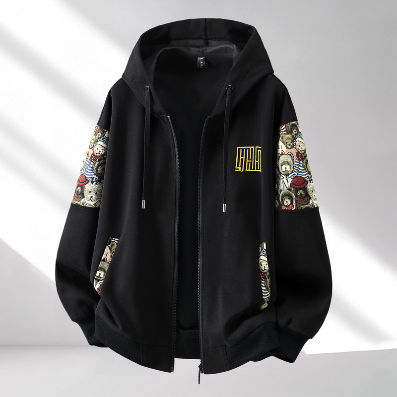 新款加肥加大码春秋季男士休闲运动卫衣套装开始港风宽松国潮刺绣