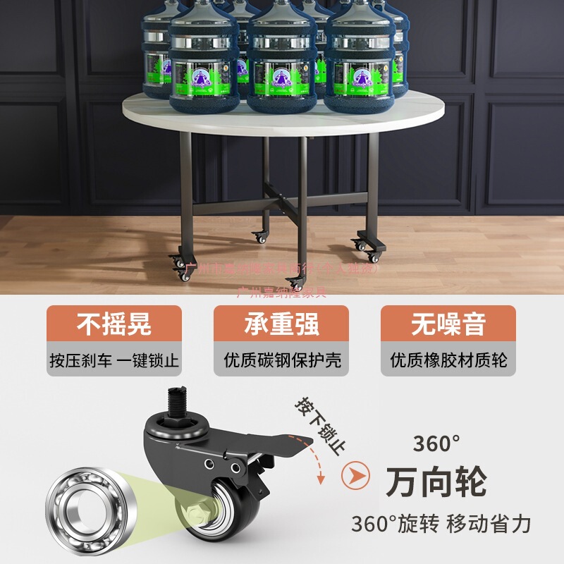 折叠桌餐桌家用小户型吃饭桌子出租房简易饭桌现代简约10人大圆桌|undefined