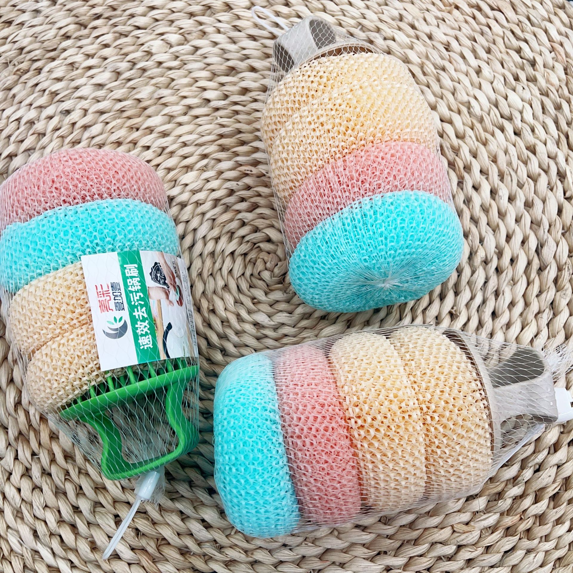 1+4 pot brush household cleaning brush sponge cleaning tools two yuan store department store supply