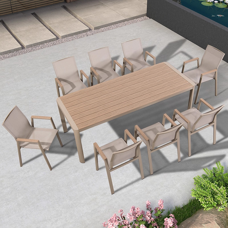 Mesa y silla al aire libre de ocio terraza al aire libre de tres piezas sillas combinadas patio terraza jardín patio telescópico