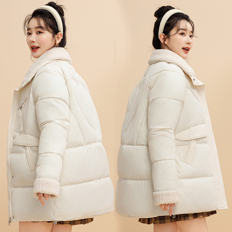 Europa y América ropa de algodón mujer 2025 invierno nuevo estilo de ropa de algodón coreana con capuchón grueso medio largo abrigo de pan suelto al por mayor image 3