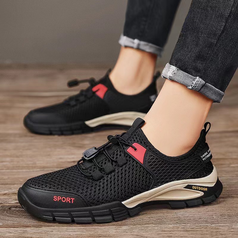 Zapatos de rastreo para hombre nuevo verano transpirable casual Baita zapatos de gran tamaño para hombre malla zapatillas de senderismo al aire libre