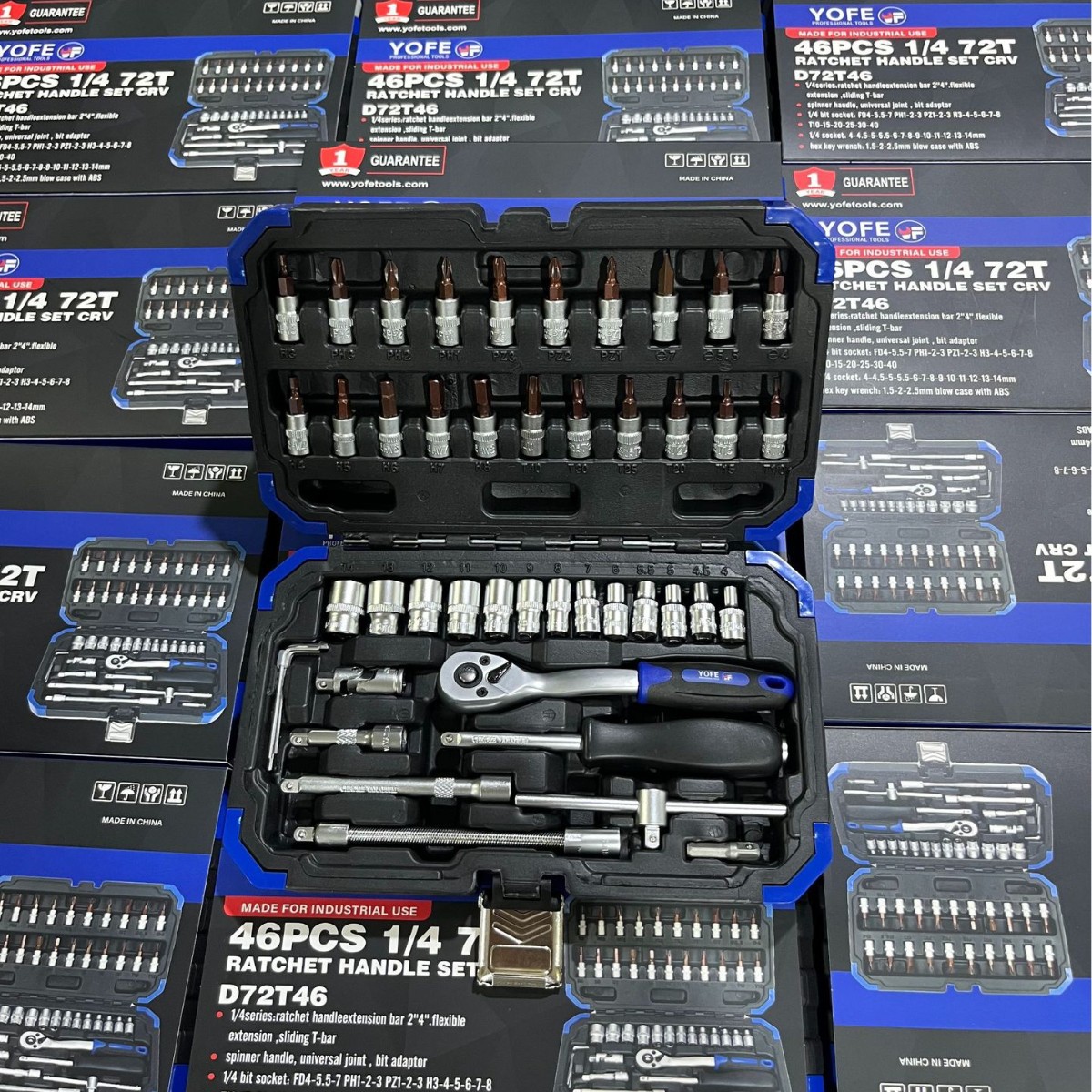 Yongfeng 32-151Pcs Automotive Repair Mechanical Tool Socket Set Sleeve Wrench Ratchet Crv Chrome Vanadium Steel