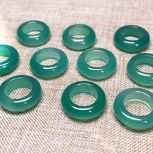巴西绿玛瑙跑环配饰玉髓diy饰品配件玉石跑跑圈内径12mm首饰