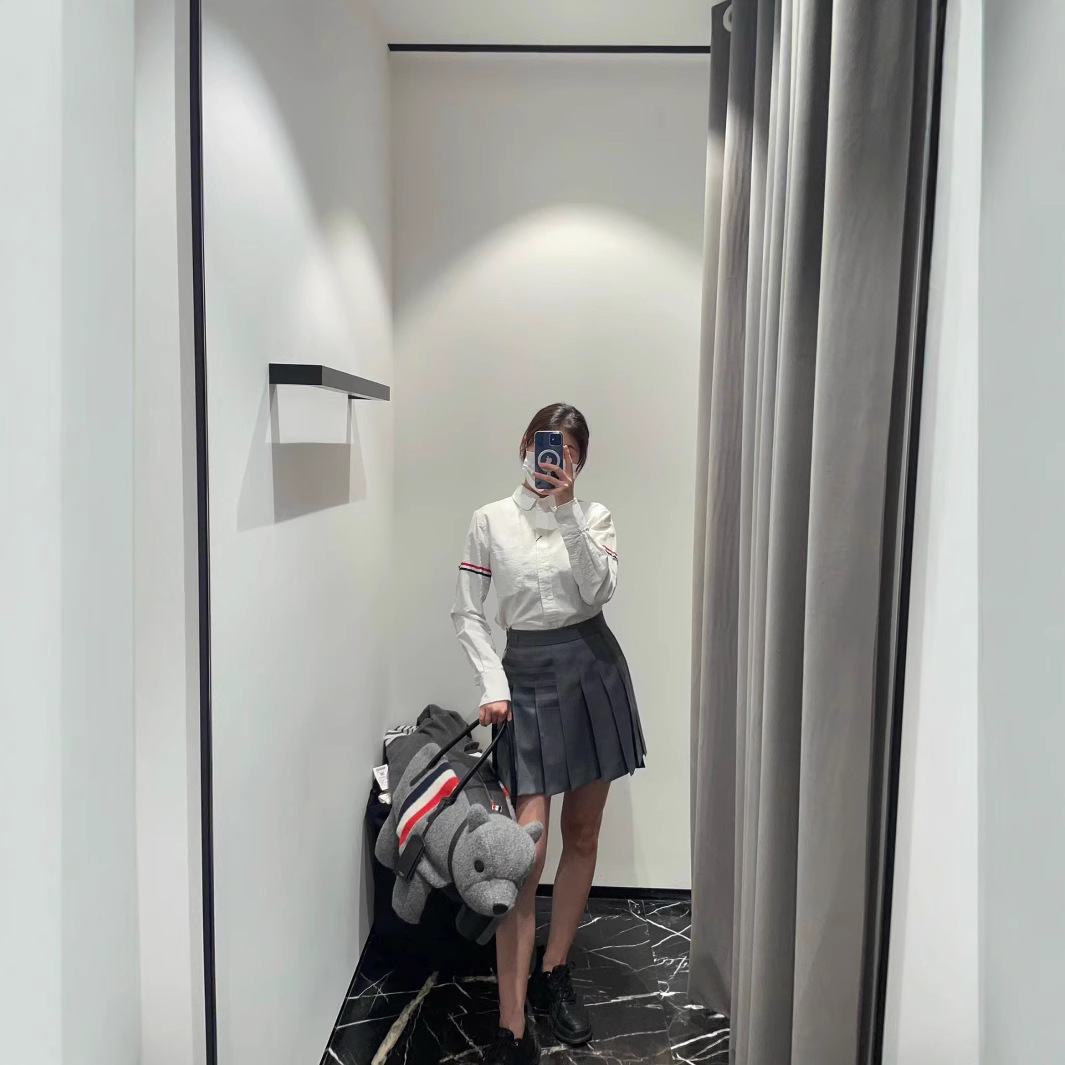 공장 직접 TB 옥스포드 더블 완장 나비 칼라 여성 셔츠 패션 단순