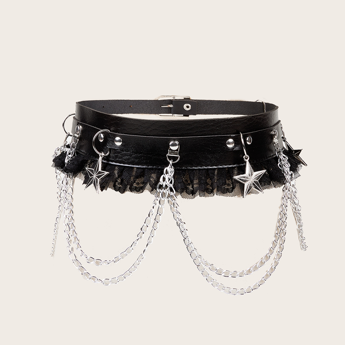 Belt Classification Elegant Lady Star Lace Imitation Leather Alloy Women's Leather Belts