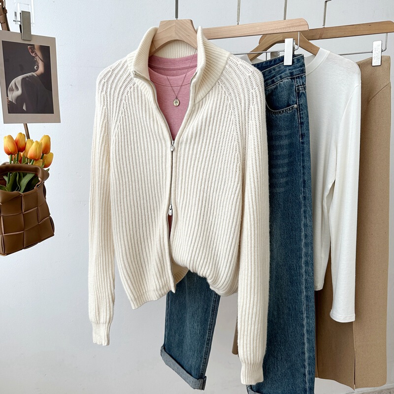 Clearance Sale with Free Shipping, No Returns or Exchanges, Double-Ended Zipper Sweater Cardigan for Women, Very Thick Turtleneck Coat, Australian Fleece Cc