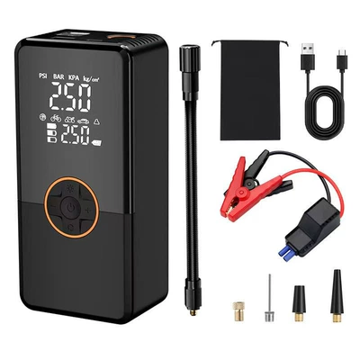 Hava nasosu portable handheld smart outdoor - wireless-digital-display-air-pumpoutdoor-emergency-starting-power-supply32000mahintelligent-identification-of-live-wirefree-storage-bag