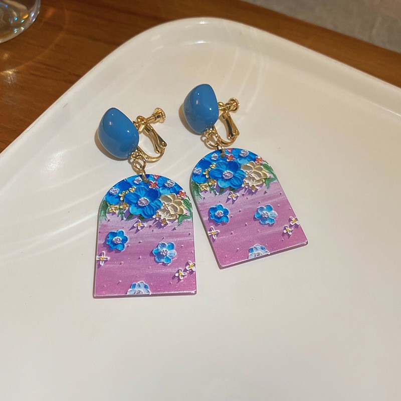 Pendientes de pinza de oreja de perla de temperamento de lujo ligero francés