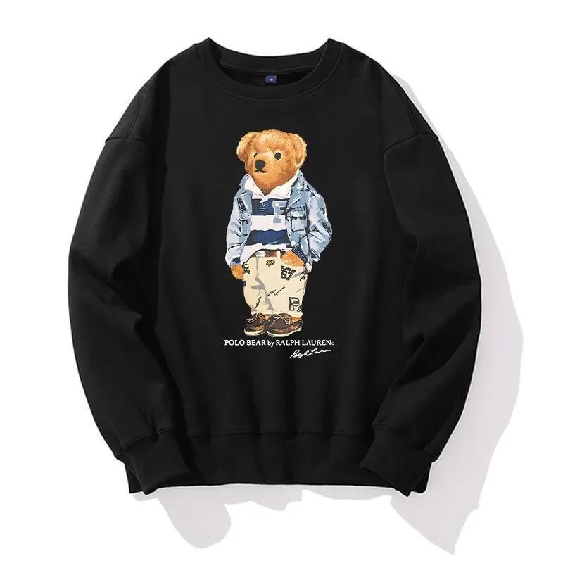 Cross-Border Polo Bear Hooded Ralph Lauren Bear Sweatshirt Men's Winter Top Pullover Hooded Fleece Jacket