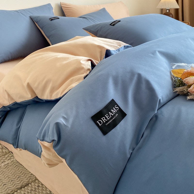 Luz de lujo alto algodón de lana larga cuatro piezas de sábanas de algodón cubierta de colcha de algodón dormitorio individual tres piezas de ropa de cama