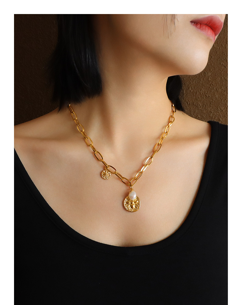 Wedding, Travel Occasion PVD Coated Real Gold Plated Geometric Titanium Steel Fashion Waterproof Non Tarnish Necklace