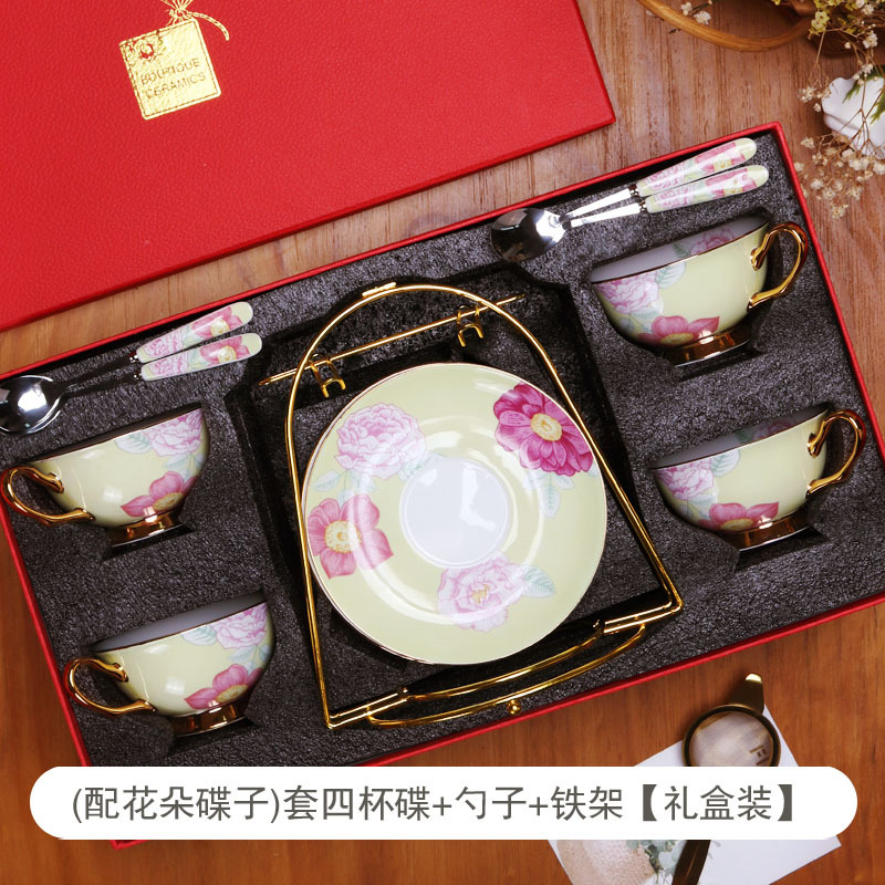 China de hueso taza de café y platillo traje hogar europeo lujo británico tarde té Taza de cerámica juego de té caja de regalo traje