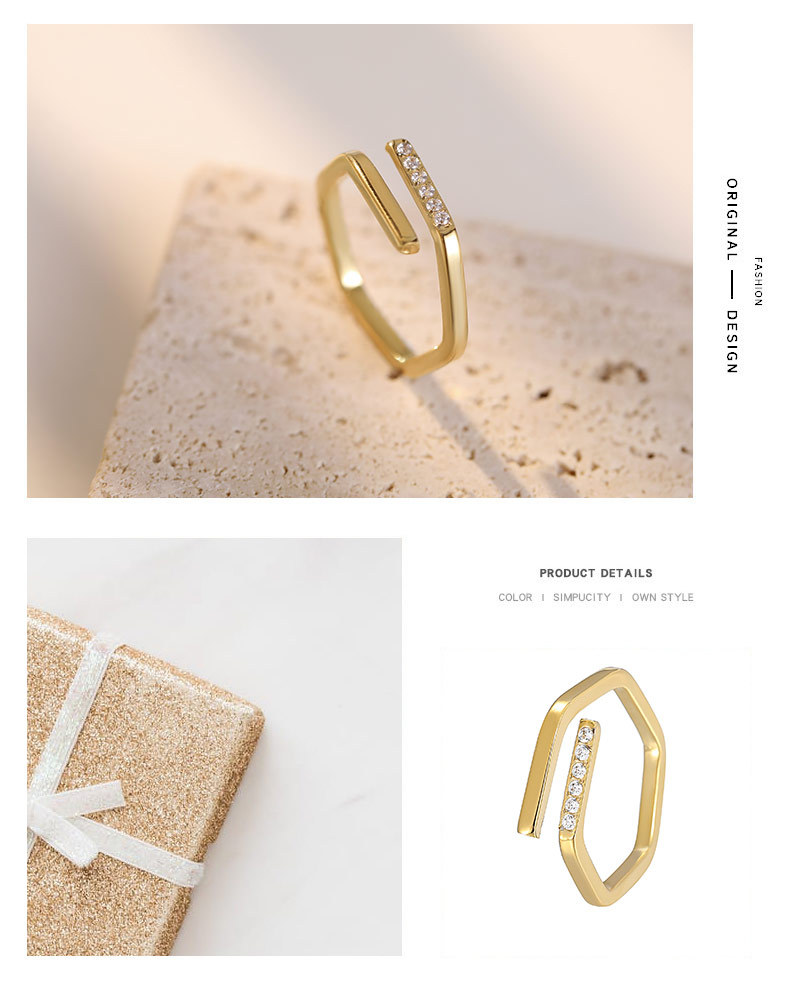 Open Ring Classification One Size Ring Size 1 Piece Quantity Daily Occasion PVD Coated 18K Gold Platinum Real Gold Plated Irregular 304 Stainless Steel Simple Style Waterproof Non Tarnish Open Ring