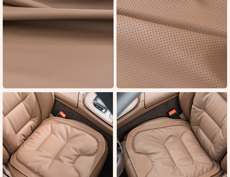 Cross-Border Popular Car Seat Cushion, Breathable Nappa Leather Seat Pad, Soft and Comfortable for All Seasons, Size Three