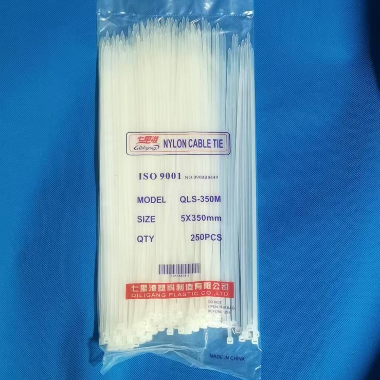 厂家现货直销新料5*350mm 自锁黑白尼龙扎带扎丝