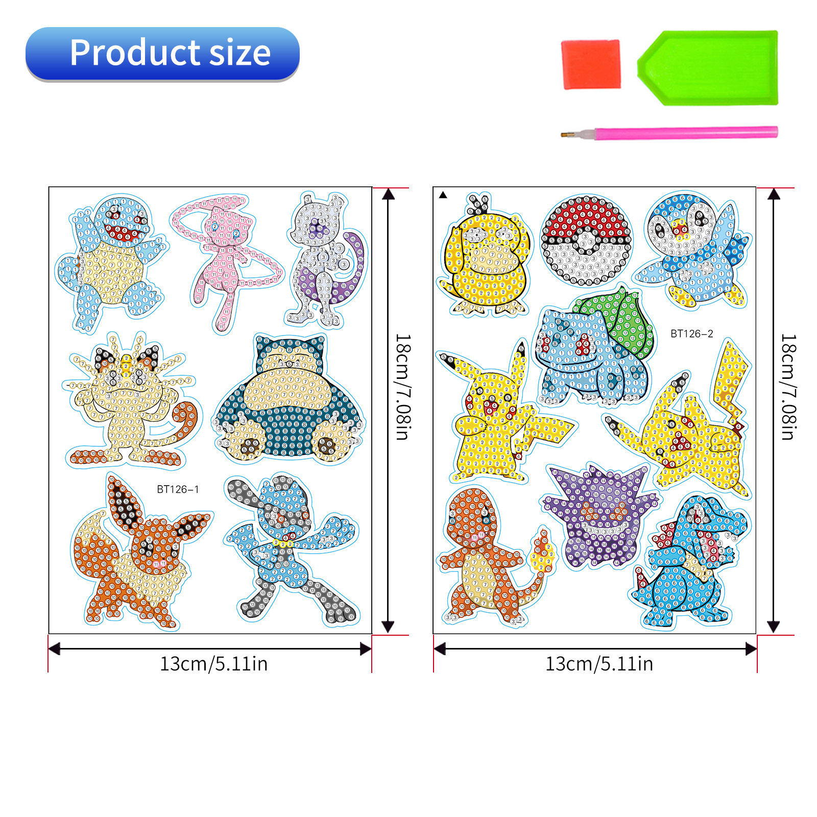 Pintura de Diamantes Creativa para Niños, Popular Transfronteriza, Pintura de Diamantes Educativa de Pokémon, Venta al por Mayor