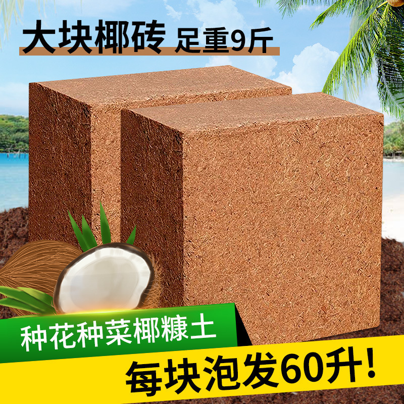 4.5kg 大型ココナッツレンガ、花栽培用栄養土、ココナッツシェル土レンガ、野菜鉢植え、脱塩ココナッツ糠レンガ、その他|undefined