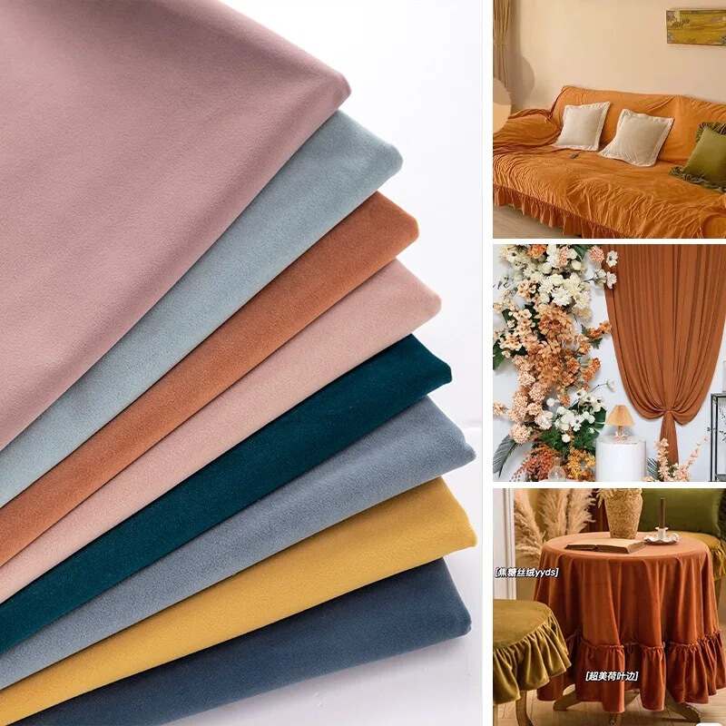 Home Textile Sofa Throw Pillows Curtains 280 Width 250g Velvet Fabric Solid Color Velvet Dutch Velvet Fabric Curtains Home Textile Sofa Throw Pillows Curtains 280 Width 250g Velvet Fabric Solid Color Velvet Dutch Velvet Fabric Curtains